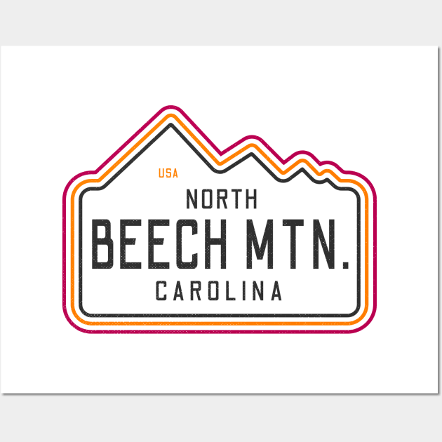 Visiting NC Mountain Cities Beech Mountain, NC Neon Range Wall Art by Contentarama